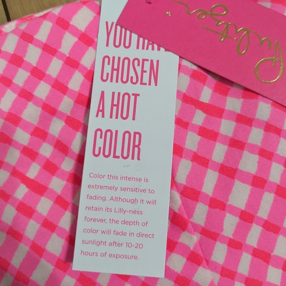NWT! Lilly Pulitzer Arabeth Stretch Shorts Love Potion Pink Check Me Out Size 14 - Picture 4 of 15